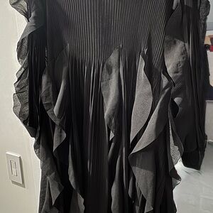 Elegant Black Ruffled Dress